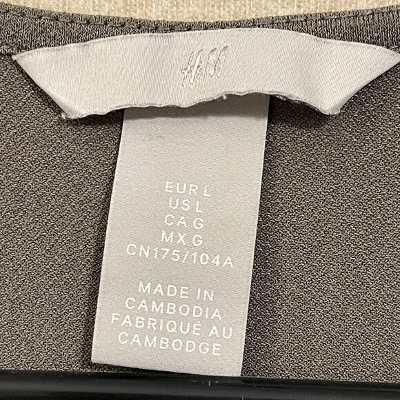 H&M Blouse Women's Large Brown Pullover Sleeveless - Picture 5 of 12